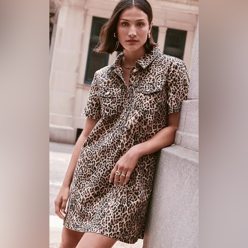 Ann Taylor LOFT NWT Leopard Print Button-Up Dress